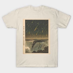 Meteor Shower Over Waterfall T-Shirt